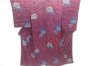 アンティーク　紋錦紗花模様着物